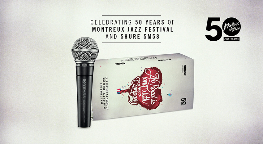 Gewinne eins von 58 laser-gravierten, speziellen Shure SM58: Sonderedition Montreux Jazz Festival!